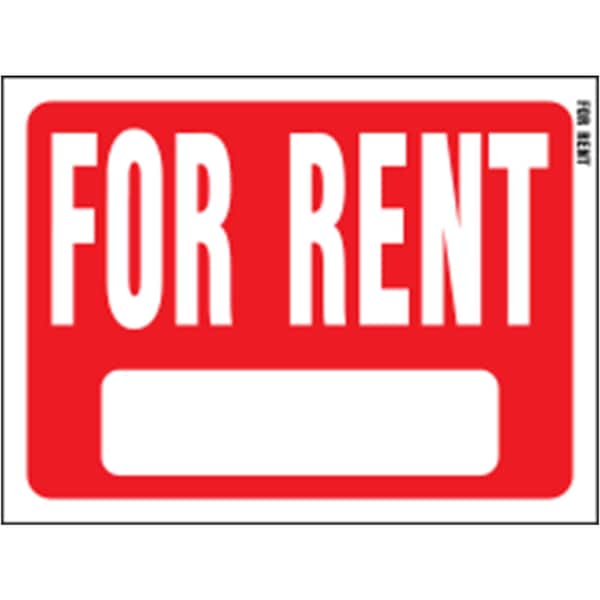 Hy-Ko For Rent Sign 8.5" x 12", 10PK A20602 - main